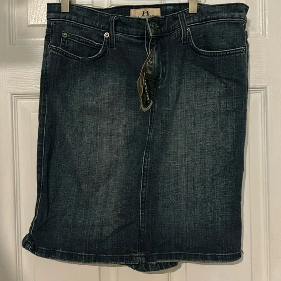 Vintage Y2K Juicy Couture Blue Denim Skirt With Ruffle Size Large - Picture 1 of 16